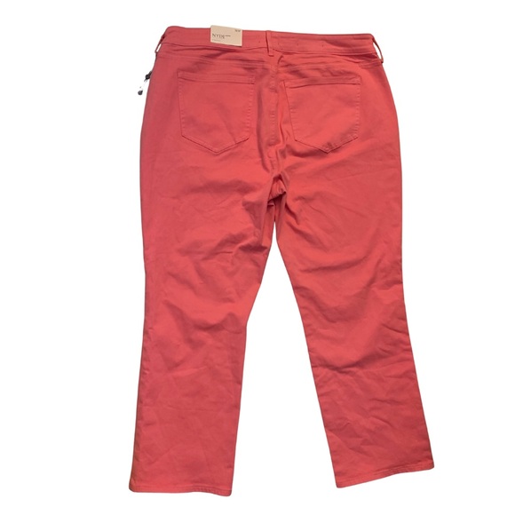 NYDJ Marilyn Straight Ankle Pink Jeans 16W Plus Size Coral Salmon Denim Crop - Picture 6 of 10